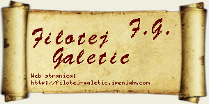 Filotej Galetić vizit kartica